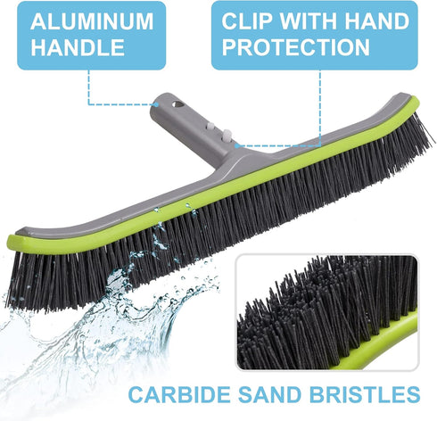 Swimming Pool Brush Head for Cleaning Plaster and Gunite Concrete Surfaces,Heavy Duty Inground Pools Stiff Bristles