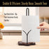 Countertop, Wooden Paper Towel Holder Floral Base with Dual Iron Rods in Antique Brown Finish, Leaf-Shaped Accent