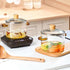 Clear Cooking Pots 1.5L (50oz), High Borosilicate Cooking Pot with Lid for Noodle, Soup, Milk