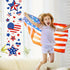 Whaline 9 Sheets 206Pcs 4th of July Window Clings, Patriotic Red Blue White Star Heart Decals