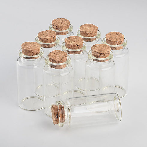 30x60x17mm Glass Bottles with Cork for Wedding Holiday Decoration, 12pcs (25ml)