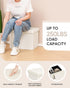 16.5"x12.6"x12.6" B FSOBEIIALEO Folding Storage Ottoman, Faux Leather Footrest Seat Coffee Table Toy Chest Kids, White