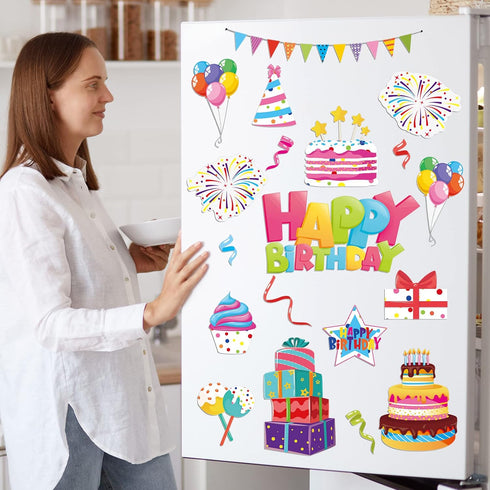 25 Pcs Happy Birthday Ocean Cruise Door Magnets, Funny Carnival Ship Decorations, Reusable Summer Refrigerator Magnets