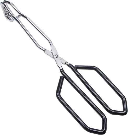 MSY BIGSUNNY Heavy Duty Cooking Tongs, Scissor Tongs with Soft Handles, Stainless Steel, Black 11"