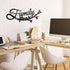 Family Wall Decor Metal Sign, Cursive Word Black Iron Home Art for Rustic Kitchen Decoration