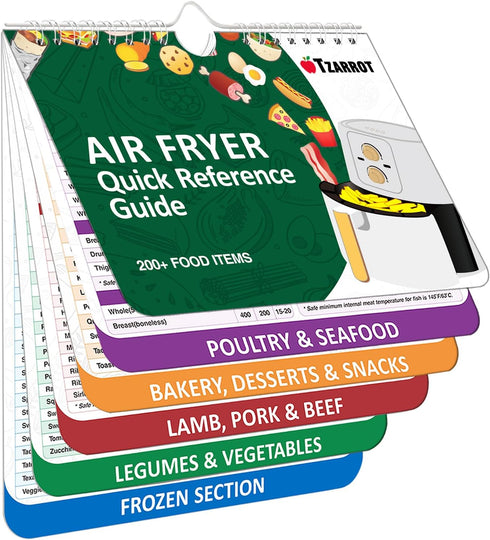 Air Fryer Cheat Sheet Magnets Cooking Guide - Over 200 Foods, Air Fryer Cooking Times Chart, Instant Air Fryer