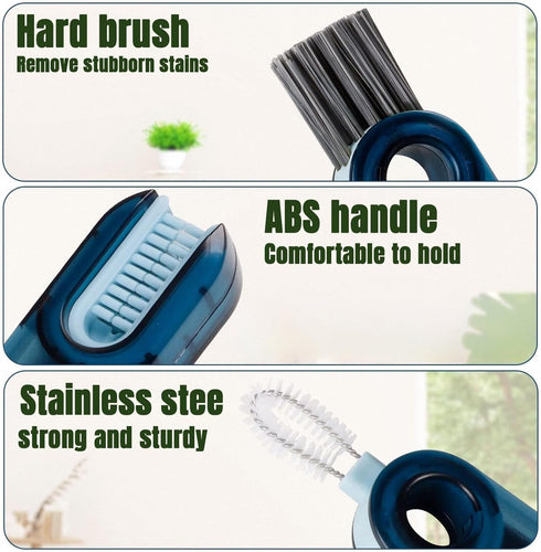 3 in 1 Cup Lid Gap Cleaning Brush Set (3Pcs), Multifunctional Insulation Bottle Cleaning Tools for Home