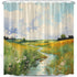 Van Gogh Abstract Oil Painting Shower Curtain Green Country Natural Landscape Bathroom Decor Set with Hooks 70X70 Inch