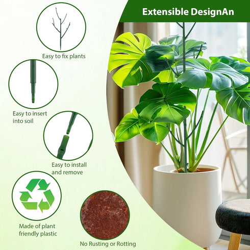 PERSZEN 15 Pack Stackable Plant Support Stakes, Garden Trellis for Climbing Plants Indoor and Outdoor Use, Plant