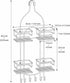 SRIWATANA Hanging Shower Caddy Over Head, Bathroom Shower Organizer Rack Holder with Hooks for Razors, Black