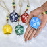 Set of 5 Painted Bells - 7cm Hanging Harmony Multicolor Metal Bells on Rope, Farmhouse Wall Décor
