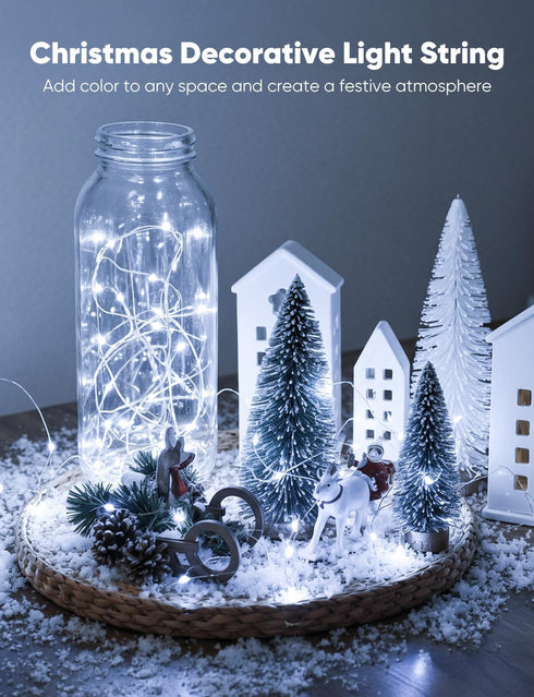 12 Pack 8 7ft 20LED Minetom Fairy Lights Battery Operated String Lights Modes, Waterproof Silver Wire Twinkle Lights