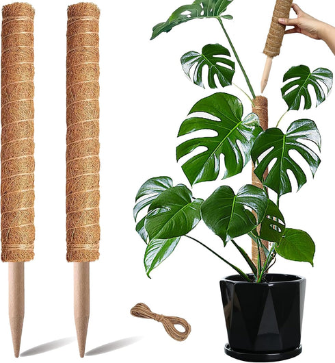 PLANTPOLEX Moss Pole, 2 Pack 17 Inch Monstera Plant Support for Climbing Plants