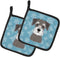 Caroline's Treasures BB1640PTHD Snowflake Schnauzer Pair of Pot Holders, Kitchen Heat Resistant, 7 1/2 x 7 1/2