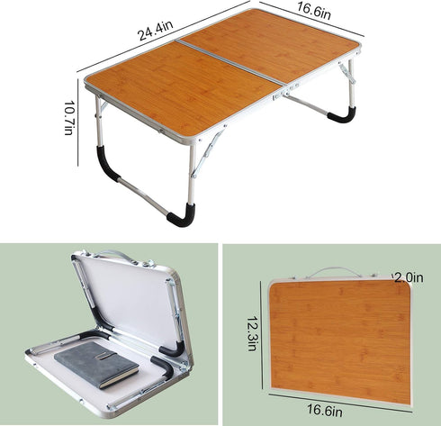 Jucaifu Foldable Laptop Table, Bed Desk, Breakfast Serving Bed Tray, Portable Mini Picnic Table & Ultra Lightweight