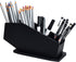 Coffin Brush Holder - Gothic Desk Organizer, Wooden Coffin Pen Holder for Bathroom, Living Room, Bedroom Decor (Black)