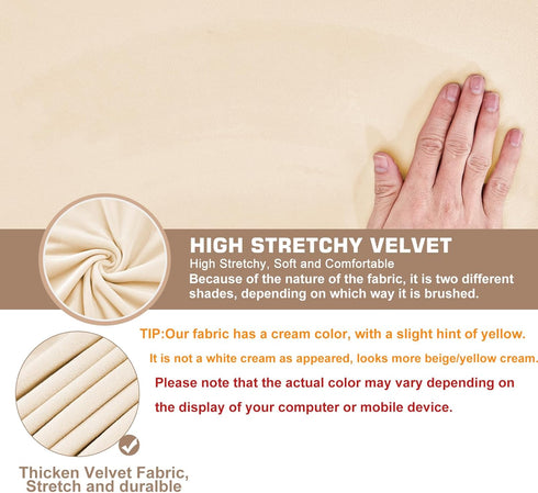 NeColorLife Velvet Ottoman Cover Rectangle Storage Ottoman Slipcover Thick Stretchable Footrest Stool Covers