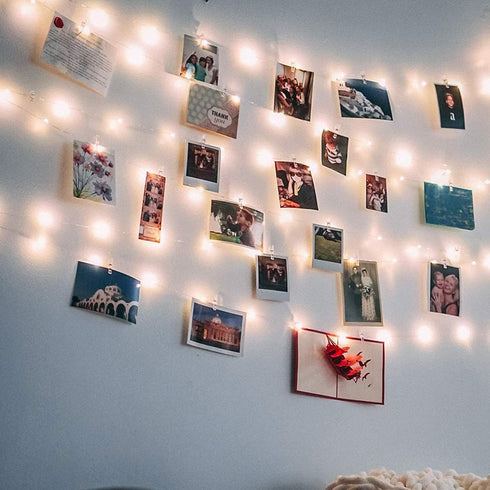 33Ft 50 100 Photo Clip Fairy Lights with Clips - LECLSTAR LED String Lights for Hanging Pictures, USB Powered - Perfect