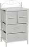 Household Essentials Victoria Dresser Nightstand, Storage Organizer with 4 White Drawers and Metal Frame