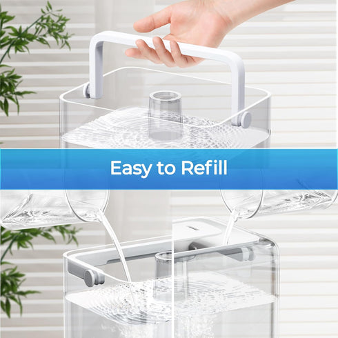 6L 26dB 50H 1 Pack CHIVALZ Humidifiers for Bedroom, Cool Mist Humidifiers for Baby Nursery, Quiet, Runtime, Top Fill