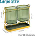Utensil Holder for Kitchen Countertop, Plastic Organizer with Drain Tray, Wall Mounted Large Crock for Spatula Spoon