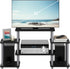 Furinno Tool-Free TV Stand for Entertainment, Black/Grey
