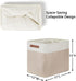 DULLEMELO Large Collapsible Storage Basket - Fabric Organizer Bin with Sturdy Leather Handles for Home Storage