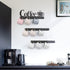 HULISEN Coffee Mug Wall Rack - Wall Mounted Coffee Cup Holder with 12 Heavy Duty Hooks and Metal Sign