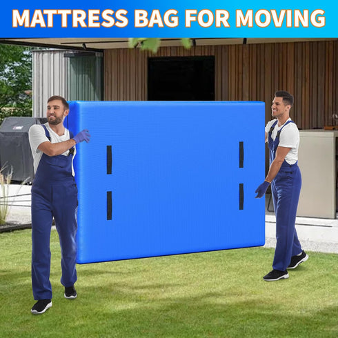 Full XL Mattress Bag for Moving and Storage, Reusable Heavy Duty Tarp Waterproof Mattress Cover with 8 Strong Carrying