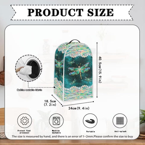 Dragonfly Print Blender Cover - Dustproof Kitchen Appliance Cover with Top Handle for Protection