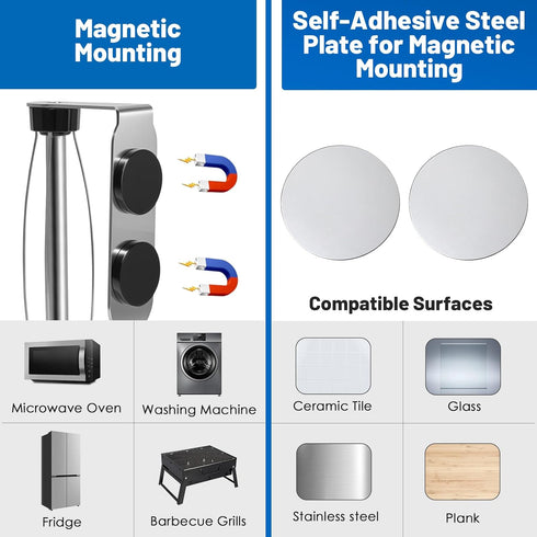 HUAFA Magnetic Paper Towel Holder for Fridge, One Hand Paper Towel Holder with Damping Effect Toilet Paper Roll Holder