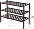 ROMGUAR CRAFT 3 Closet 27"x11"x20" Tier Bamboo Shoe Rack for Free Standing Wood Shoe Shelf for Entryway Small Space