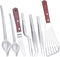 Cridoz 7 Pcs Stainless Steel Kitchen Cooking Plating Tweezers, Tongs, Spoons, Offset Spatula for Food