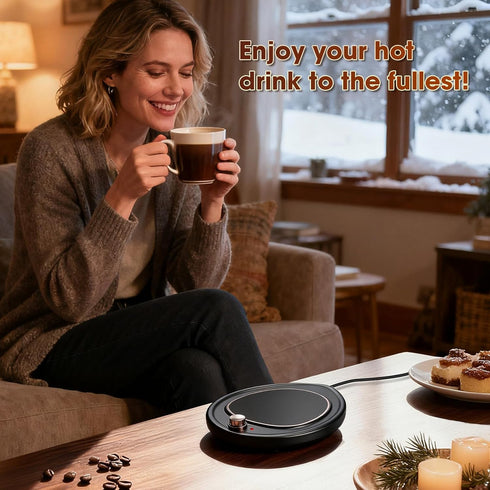2-Temp Setting (131 113) Coffee Mug Warmer - Large Candle Warmer Plate, & & Fast Heating, Elegant Desk Warmer