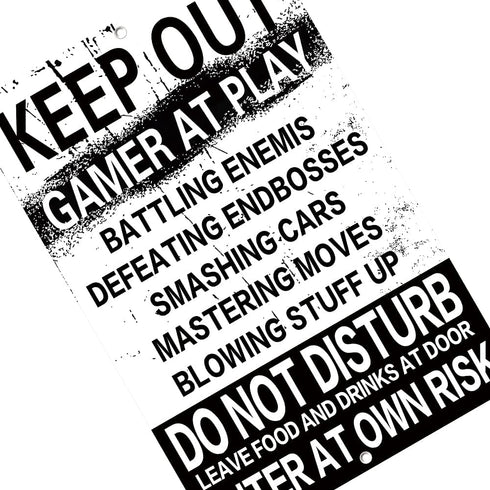 SKYOCEAN 12 8 inches Keep Out Gamer at Play Enter at Own Risk Funny Novelty Tin Sign Aluminum Wall Decor Sign x