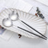 Salad Servers Spoon and Fork Set, 11.41 inch, 18/10 Stainless Steel with Titanium Plating (Black Silver)