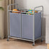 2 SUOERNUO Laundry Sorter Basket Bag Laundry Hamper Cart with Rolling Lockable Wheels and Removable Bags Laundry