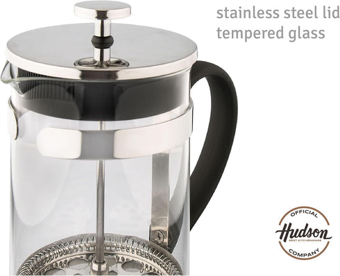 HUDSON French Press Coffee and Tea Maker, 9 Cups, Silver