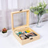 Unfinished Wooden Display Box with Glass Top, Small Hinged Lid Keepsake Storage Box for Jewelry and Home Decorations