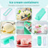 Boxdljh Set 2, 1.5 (Cyan+Orange=2Pack) Ice Cream Containers of Quart Ice Cream Tub, Reusable Homemade Ice Cream Tubs