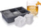 Viski Whiskey Ice Cube Tray with Lid, Makes Six 2-Inch Ice Molds, Stackable Silicone Molds for Home Bar, Set of 1, Grey