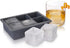 Viski Whiskey Ice Cube Tray with Lid, Makes Six 2-Inch Ice Molds, Stackable Silicone Molds for Home Bar, Set of 1, Grey