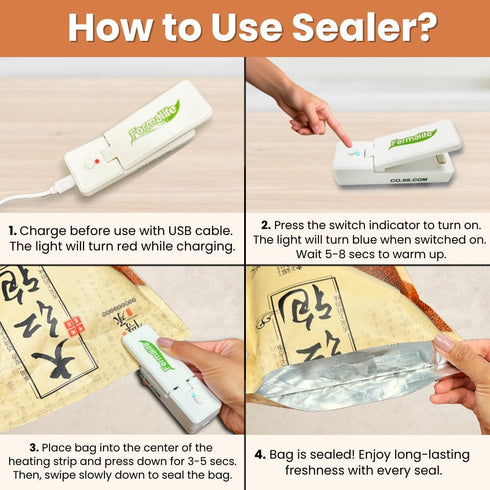 Mini Bag Sealer and Cutter for Snacks, Handheld Rechargeable Vacuum Seal for Airtight Freshness