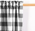 3 Pc Classic Cotton Kitchen Window Curtain Set - Black & White Buffalo Check Tier & Valance, 54" x 18" / 27" x 36"