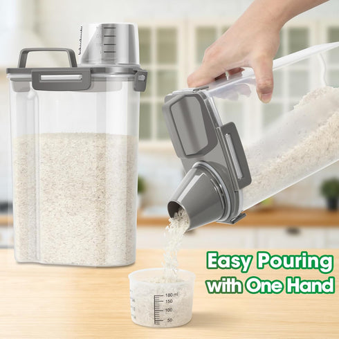 2 Pack 5 Lbs, TBMax Rice Container Cereal Storage Container Kitchen Pantry Dry Food Storage Holder with Easy-Pouring