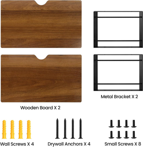 Floating Nightstand, Wood Bedside Shelf Wall Mounted Nightstand, Floating Bedside Table Wall Shelf for Bedroom, Living