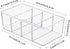 Vtopmart 2 Pack Clear Plastic Food Storage Organizer Bins for Pantry, Kitchen, Fridge, Cabinet, 4 Compartment Holder