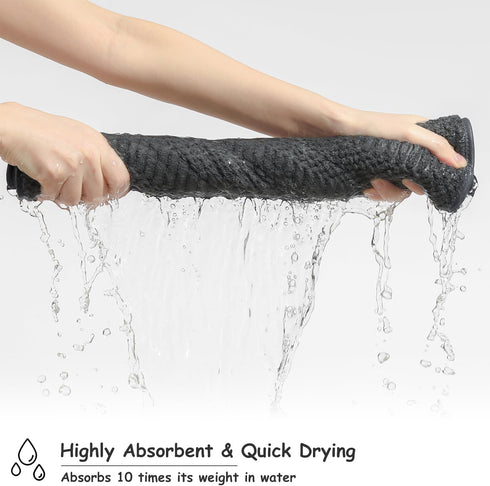 18 Set-6 Sheets,6 Towels,6 Set Pcs Gray Woven Family Towels Bath Hand Washcloths Soft Microfiber Towels Absorbent