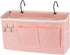 Bedside Storage Caddy for Headboards, Bunk Beds, Dorm Rooms, Light Pink Hanging Storage Bag for Books