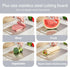 Liodss 304 Clean(L-14.57 9.45in) Stainless Steel Cutting board, Double Sided Metal Cutting Boards for Kitchen Meat